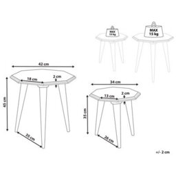 Beliani Set Of 2 Side Tables Kanri Light Blue - thumbnail 3