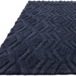 Blue Modern , Shaggy Easy To Clean Geometric Rug For Living Room, Bedroom - 160 X 230Cm - thumbnail 4