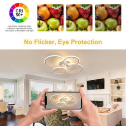 Pheashine Sand White Led Acrylic Ceiling Light 39W Stepless Dimming 3000-6500K With Remote - thumbnail 6