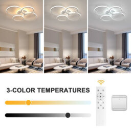 Pheashine Sand White Led Acrylic Ceiling Light 39W Stepless Dimming 3000-6500K With Remote - thumbnail 5