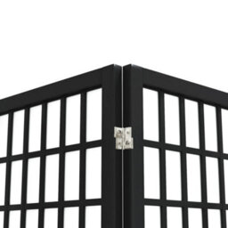 Berkfield Folding 6-Panel Room Divider Japanese Style 240X170 Cm Black - thumbnail 5