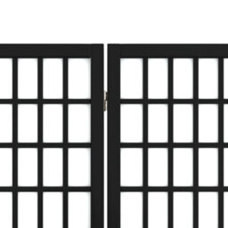 Berkfield Folding 6-Panel Room Divider Japanese Style 240X170 Cm Black - thumbnail 6