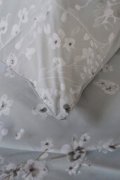 The Lyndon Company Petite Fleure Cotton Grey Duvet Cover Set Blossom Floral Print Bedding With Elegant Piped Finish - thumbnail 4