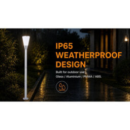 Gwsolar 237Cm Solar Post Light Aluminium Garden Pole Lamp, 400Lm Remote Control With Timer, Ip65 Waterproof Driveway Entrance - thumbnail 7