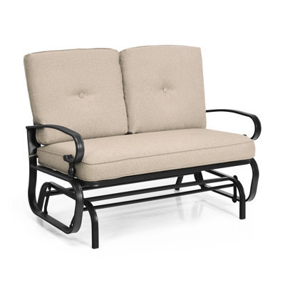 Costway 2 Seater Outdoor Bench Swing Glider Chair Loveseat W/ Comfortable Cushions - image 1