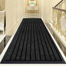 Ameha Rubber Mat Non Slip Heavy Duty Dirt Trapper Living Room Kitchen Hallway Extra Runner, Black 80X300Cm - thumbnail 4
