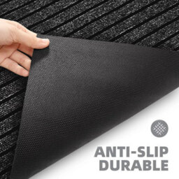 Ameha Rubber Mat Non Slip Heavy Duty Dirt Trapper Living Room Kitchen Hallway Extra Runner, Black 80X300Cm - thumbnail 7