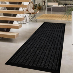 Ameha Rubber Mat Non Slip Heavy Duty Dirt Trapper Living Room Kitchen Hallway Extra Runner, Black 80X300Cm - thumbnail 2