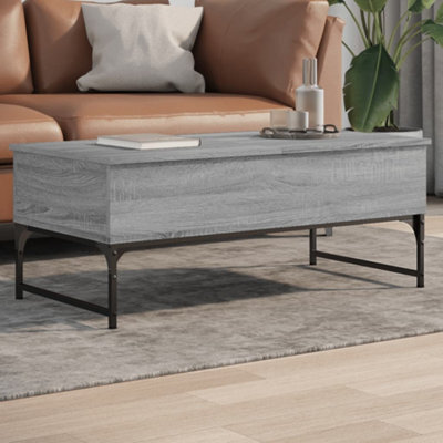 Berkfield Coffee Table Grey Sonoma 100X50X40 Cm Engineered Wood And Metal - image 1