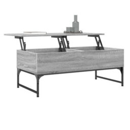Berkfield Coffee Table Grey Sonoma 100X50X40 Cm Engineered Wood And Metal - thumbnail 4
