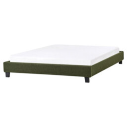 Beliani Bed Without Headboard Boucle Roanne 160 X 200 Cm (Eu King Size) Dark Green - thumbnail 4
