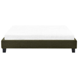 Beliani Bed Without Headboard Boucle Roanne 160 X 200 Cm (Eu King Size) Dark Green - thumbnail 6