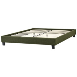 Beliani Bed Without Headboard Boucle Roanne 160 X 200 Cm (Eu King Size) Dark Green - thumbnail 5