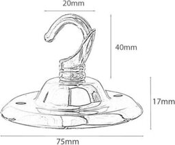 Shiny Black Ceiling Rose 75mm Dia With Hook Decorative Light Ceiling Canopy For Pendant Lamps Heavy Duty Gloss Finish Easy Install - thumbnail 2