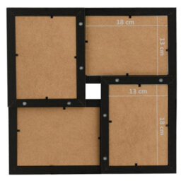 Berkfield Collage Photo Frame For 4X(13X18 Cm) Picture Black Mdf - thumbnail 6