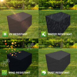 Oxbridge Black 4 Seater 2M 6Ft Waterproof Outdoor Garden Bench Furniture Cover - thumbnail 6