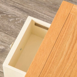 Farro Cream 36Cm Lamp Side Table With Drawer - Painted With Oak Top - Fully Assembled By Roseland Furniture - thumbnail 5