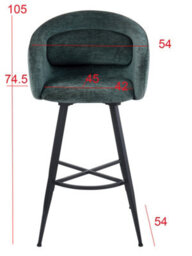 Aspect Furniture Set Of 2 Skylar Upholstered Swivel Barstool,black Legs-Green Fabric - thumbnail 8