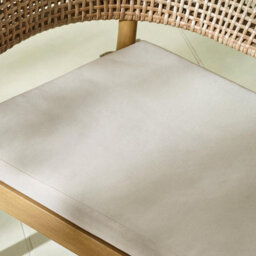 Furniturebox Asa Wooden Garden Bench - 3 Seater Wicker Rattan Garden Bench, Outdoor & Patio Dining Bench, Wood & Cream Cushions - thumbnail 5