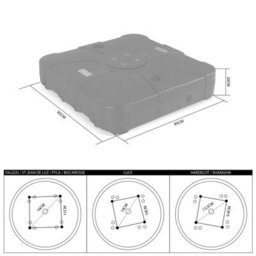 Sweeek - 100L Fillable Base For Cantilever Parasols 85X85Cm Black 85X85X20 Cm - Cantilever Parasol Base With Casters - thumbnail 5
