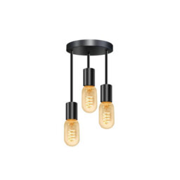 Industrial Black Metal 3-Way Ceiling Light With E27 Base And Adjustable Cords For Living Room Bedroom  Restaurant - thumbnail 9