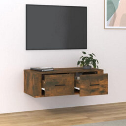 Walplus Hanging Tv Cabinet Smoked Oak 80X36X25 Cm Engineered Wood - thumbnail 3