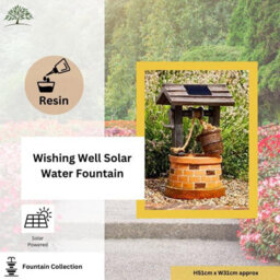Vintage Style Water Fountain - Solar Powered Resin Wishing Well Colour Recycling Water Feature - thumbnail 5