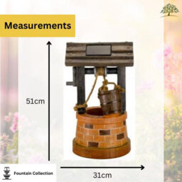 Vintage Style Water Fountain - Solar Powered Resin Wishing Well Colour Recycling Water Feature - thumbnail 2