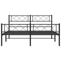 Berkfield Metal Bed Frame With Headboard And Footboard Black 140X200 Cm - thumbnail 4