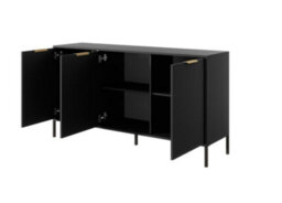 Arte Lars C Contemporary Sideboard Cabinet 3 Hinged Doors 3 Shelves Anthracite (H)820mm (W)1530mm (D)400mm - thumbnail 2