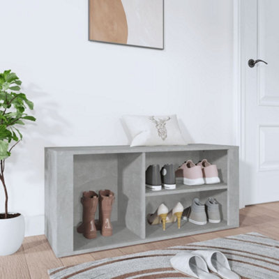 Walplus Shoe Cabinet Concrete Grey 100X35X45 Cm Engineered Wood - image 1