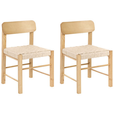 Beliani Set Of 2 Dining Chairs Allos Wood Light Brown - image 1