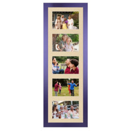 AK Frames 26X8 Purple Modern Multi Photo Frame With Ivory Mount - Holds 5 Apertures (5X) 6X4 Photos - thumbnail 1