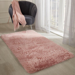Ohs Fluffy Rug Anti-Slip Shaggy Runner Floor Mat, Blush - 60 X 150Cm