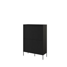 Arte Modern Trend  Highboard Cabinet (H830mm W980mm D400mm) - Black Matt With Black Legs - thumbnail 1