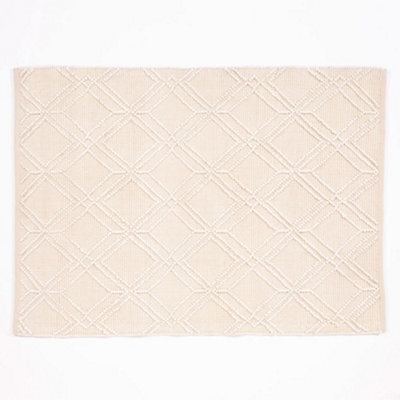Blenheim 100% Pet 160X230Cm Cream Diamond Rug - image 1