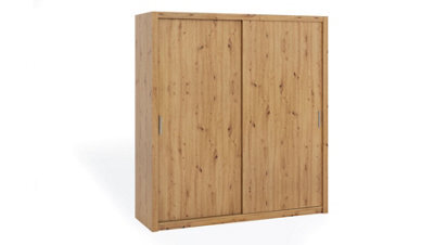 Arte Bono Sliding Door Wardrobe In Oak Artisan - Minimalist Bedroom & Hallway Storage - W2000mm X H2150mm X D620mm - image 1