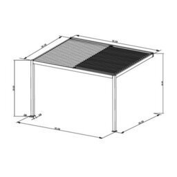 Agadon Aluminium Pergola Shading System 400 X 300 Cm Anthracite Wall Mounted - thumbnail 5