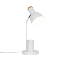 Nordlux Devone Metal Table Lamp Pen & Phone Holder  White,mains - thumbnail 1