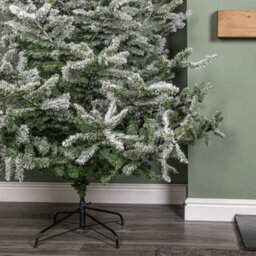 Samuel Alexander 8Ft (2.4M) Snowy Green & White Everlands Liberty Spruce Christmas Tree With Metal Stand - thumbnail 6