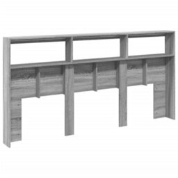 Berkfield Headboard Cabinet With Led Grey Sonoma 200X17X102 Cm - thumbnail 8