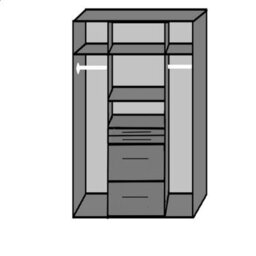 Diver 4 Door Oak Wardrobe With Drawers - thumbnail 3