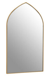 Orsina Arched Wall Mirror, Contemporary Antique Mirror, Versatile Lounge Mirrors, Compact Gold Finish Framed Mirror - thumbnail 2