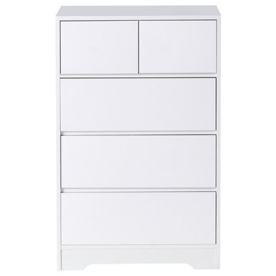 Beliani Sideboard White 5-Drawer Chest Mdf Storage Unit Scandinavian Style Modern Living Room Cabinet - image 1