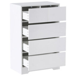 Beliani Sideboard White 5-Drawer Chest Mdf Storage Unit Scandinavian Style Modern Living Room Cabinet - thumbnail 6