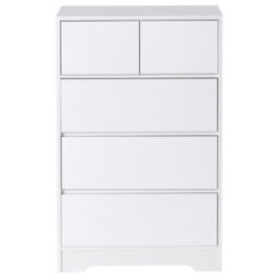 Beliani Sideboard White 5-Drawer Chest Mdf Storage Unit Scandinavian Style Modern Living Room Cabinet - thumbnail 1