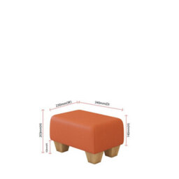 Mango Orange Natural Wood Chunky Legs Faux Leather Small Footstool  Handmade Uk By Footstools Direct - thumbnail 2