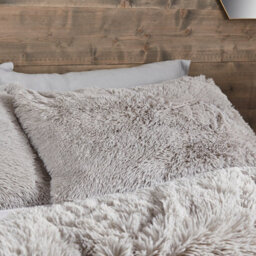Catherine Lansfield Bedding Cuddly Deep Pile Duvet Cover Set With Pillowcases Silver Grey - thumbnail 2
