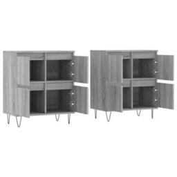 Berkfield Sideboards 2 Pcs Grey Sonoma Engineered Wood - thumbnail 4