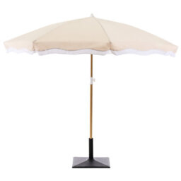 Wyld And Coco Garden Market Parasol Beige 2.32M - Steel Pole Outdoor Shade - thumbnail 1
